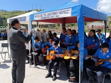 La banda musicale della scuola di Huacona Chico