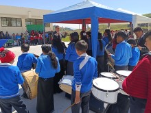 La banda musicale della scuola di Huacona Chico