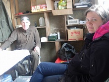 Martin and Anna waiting for the first patient in Varaspamba