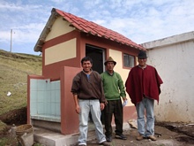 One bathroom has been used for public use near the sports field of Quishuar