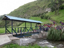 The bridge was built with the help of the local people