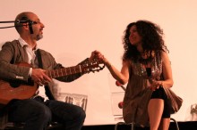 Sergio and Dilene greet the public in Bormio