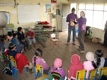 Enrica and Danilo in their theatric spectacle in Toropamba