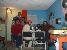 Everyone together for dinner in our volunteer house in Esperanza