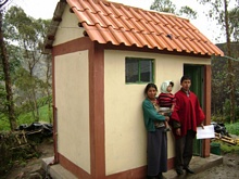 From today, every family in the village of Cochaloma has a personal bathroom bagno personale